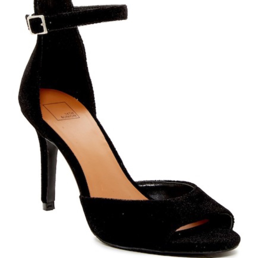 Velvet Peep Toe Heels